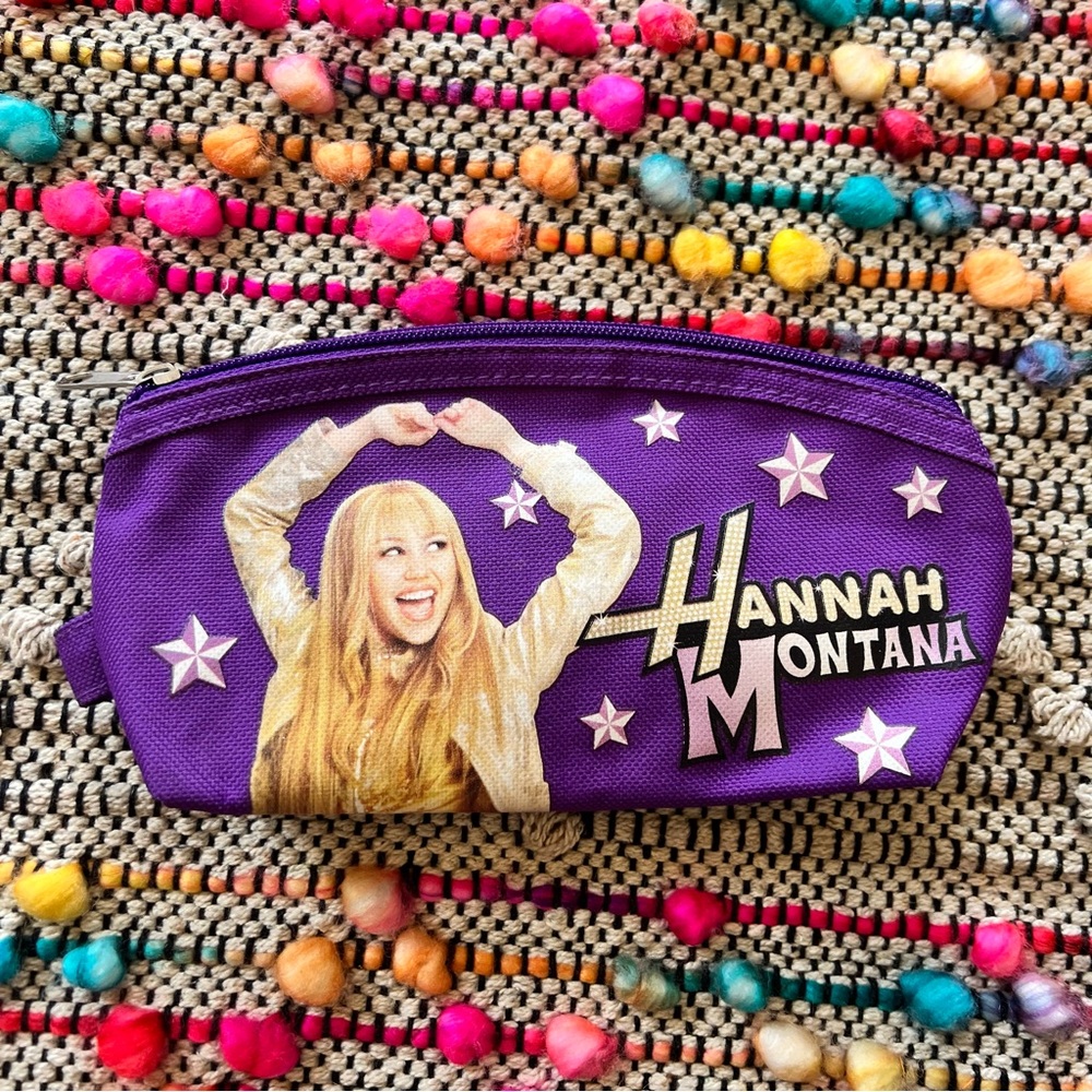 Hannah Montana Purple Pencil or Cosmetics Case Make Up Bag